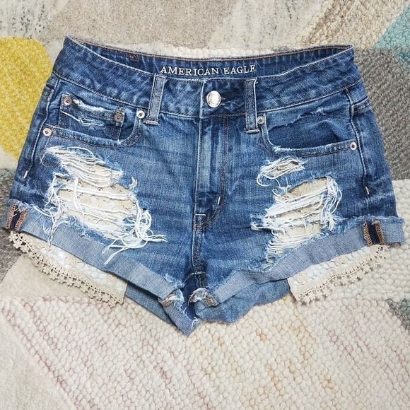 American Eagle Festival High Rise Jean Shorts - Picture 1 of 4
